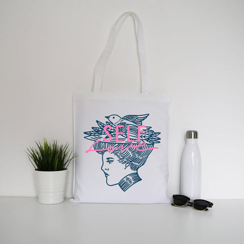 Selflove inspirational graphic design tote bag canvas shopping - Graphic Gear