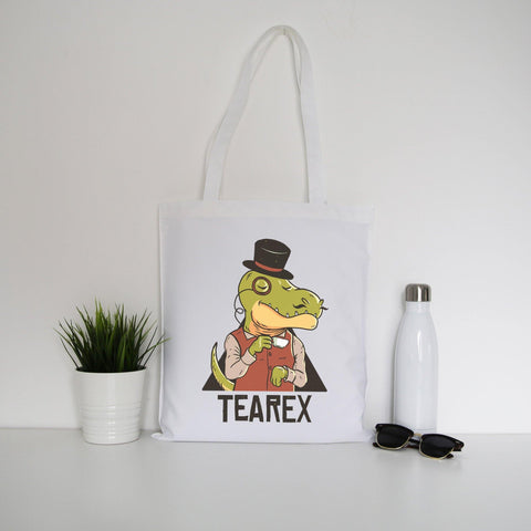 Tearex dinosaur funny design tote bag canvas shopping - Graphic Gear