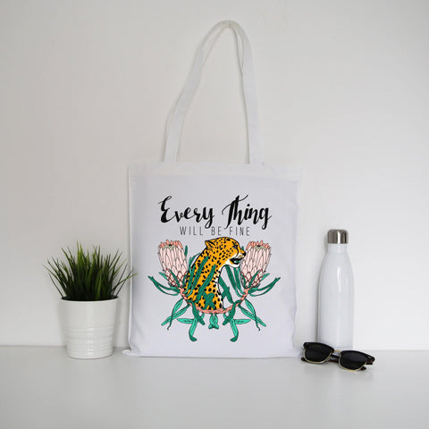 Will be fine illustration design tote bag canvas shopping - Graphic Gear