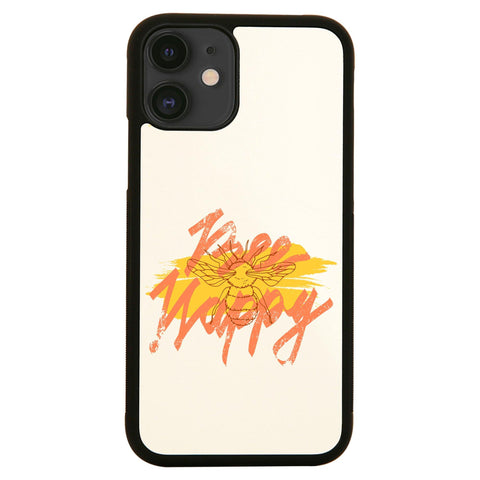 Bee happy illustration design case cover for iPhone 11 11pro max xs xr x - Graphic Gear