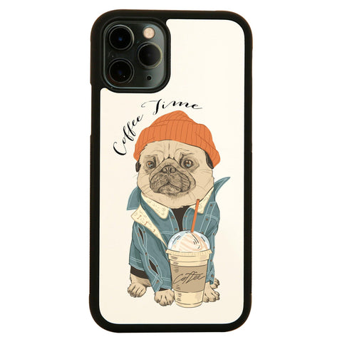 Coffe time pug funny design case cover for iPhone 11 11pro max xs xr x - Graphic Gear