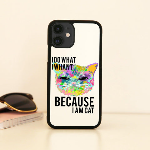 Cat coloring illustration abstract design case cover for iPhone 11 11pro max xs xr x - Graphic Gear