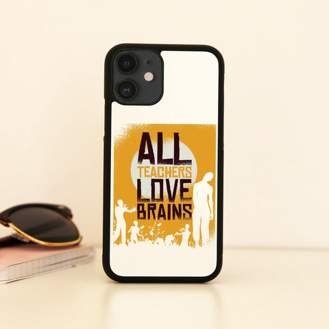 Teacher loves brains zombie funny case cover for iPhone 11 11pro max xs xr x - Graphic Gear