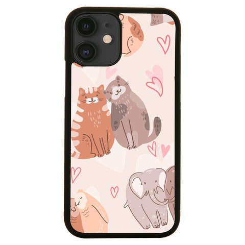 Animal couples pattern design case cover for iPhone 11 11pro max xs xr x - Graphic Gear