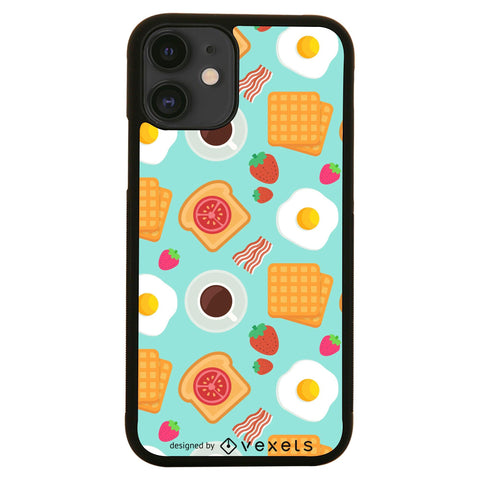 Breakfast pattern design funny illustration case cover for iPhone 11 11pro max xs xr x - Graphic Gear