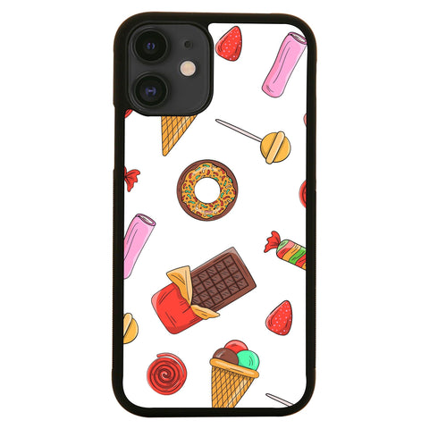 Candies illustration pattern funny illustration case cover for iPhone 11 11pro max xs xr x - Graphic Gear