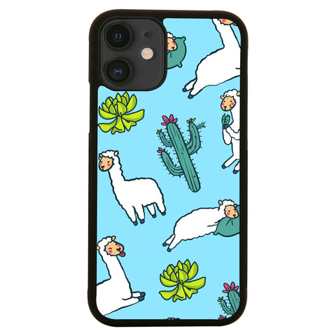 Cute llamas pattern design funny illustration case cover for iPhone 11 11pro max xs xr x - Graphic Gear