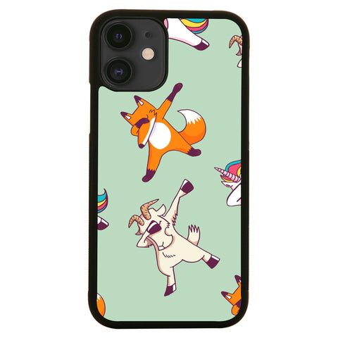 Dabbing animals pattern design funny illustration case cover for iPhone 11 11pro max xs xr x - Graphic Gear