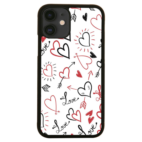 Hearts pattern design illustration case cover for iPhone 11 11pro max xs xr x - Graphic Gear