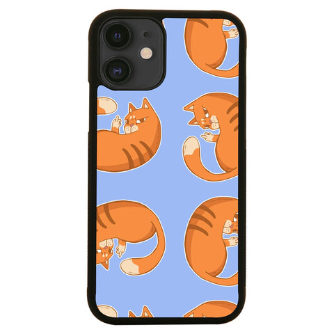 Orange cat pattern design funny illustration case cover for iPhone 11 11pro max xs xr x - Graphic Gear