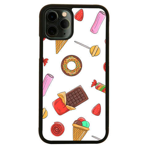 Candies illustration pattern funny illustration case cover for iPhone 11 11pro max xs xr x - Graphic Gear