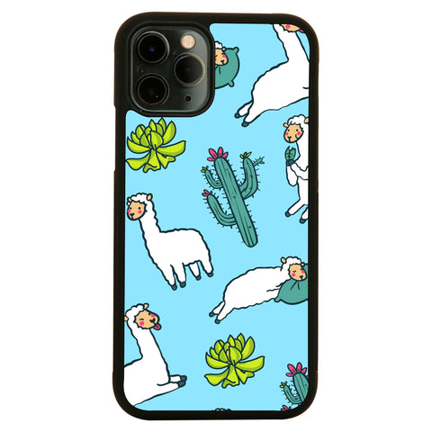 Cute llamas pattern design funny illustration case cover for iPhone 11 11pro max xs xr x - Graphic Gear