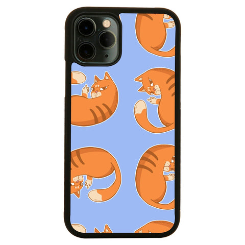 Orange cat pattern design funny illustration case cover for iPhone 11 11pro max xs xr x - Graphic Gear