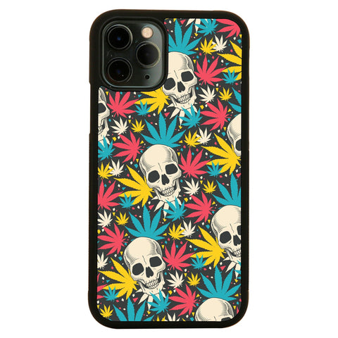 Skull cannabis pattern design funny illustration case cover for iPhone 11 11pro max xs xr x - Graphic Gear