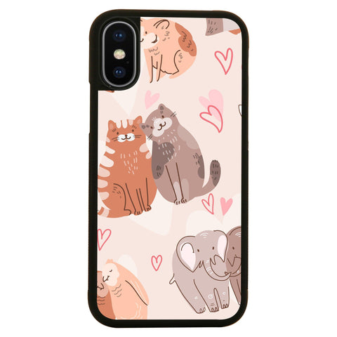 Animal couples pattern design case cover for iPhone 11 11pro max xs xr x - Graphic Gear