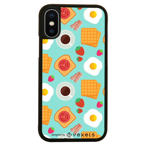 Breakfast pattern design funny illustration case cover for iPhone 11 11pro max xs xr x - Graphic Gear