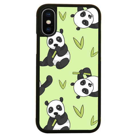 Cute panda bear pattern design funny illustration case cover for iPhone 11 11pro max xs xr x - Graphic Gear
