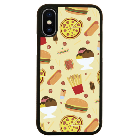 Junk food pattern design funny case cover for iPhone 11 11pro max xs xr x - Graphic Gear