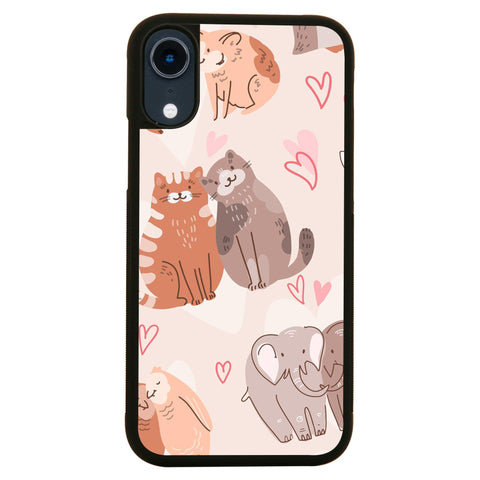Animal couples pattern design case cover for iPhone 11 11pro max xs xr x - Graphic Gear