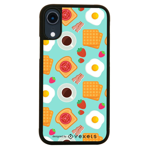 Breakfast pattern design funny illustration case cover for iPhone 11 11pro max xs xr x - Graphic Gear