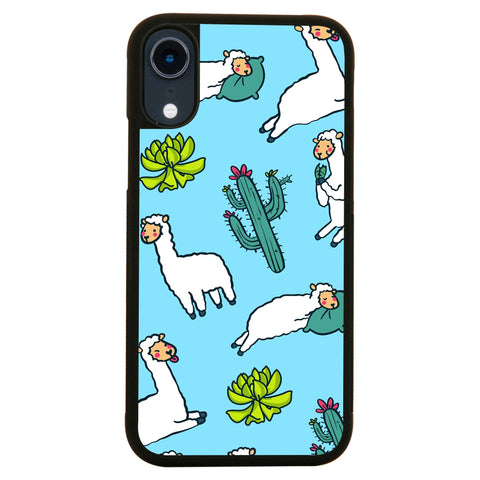 Cute llamas pattern design funny illustration case cover for iPhone 11 11pro max xs xr x - Graphic Gear