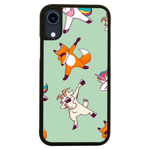 Dabbing animals pattern design funny illustration case cover for iPhone 11 11pro max xs xr x - Graphic Gear