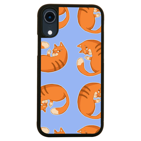Orange cat pattern design funny illustration case cover for iPhone 11 11pro max xs xr x - Graphic Gear