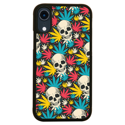 Skull cannabis pattern design funny illustration case cover for iPhone 11 11pro max xs xr x - Graphic Gear