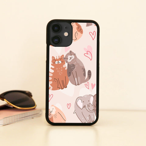 Animal couples pattern design case cover for iPhone 11 11pro max xs xr x - Graphic Gear