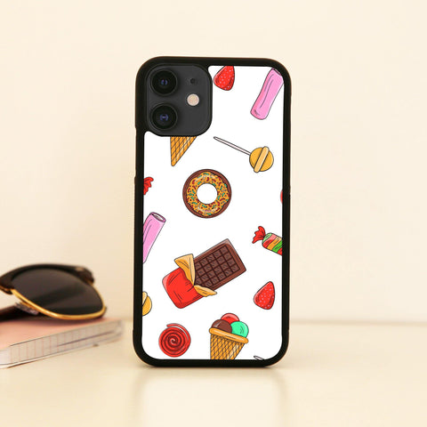 Candies illustration pattern funny illustration case cover for iPhone 11 11pro max xs xr x - Graphic Gear