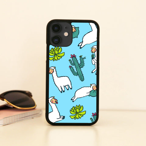 Cute llamas pattern design funny illustration case cover for iPhone 11 11pro max xs xr x - Graphic Gear