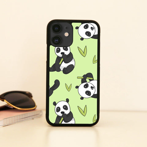 Cute panda bear pattern design funny illustration case cover for iPhone 11 11pro max xs xr x - Graphic Gear