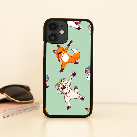 Dabbing animals pattern design funny illustration case cover for iPhone 11 11pro max xs xr x - Graphic Gear