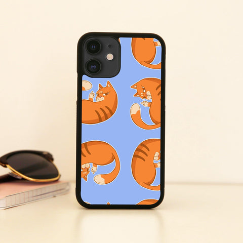 Orange cat pattern design funny illustration case cover for iPhone 11 11pro max xs xr x - Graphic Gear