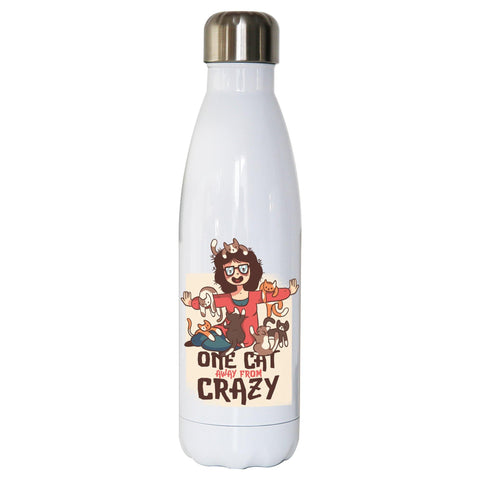Crazy cat lady funny water bottle stainless steel reusable - Graphic Gear