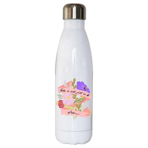 Flowers abstract illustration water bottle stainless steel reusable - Graphic Gear