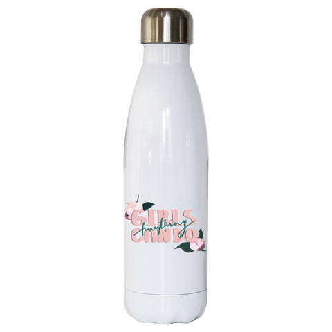 Girls can do inspirational illustration design water bottle stainless steel reusable - Graphic Gear