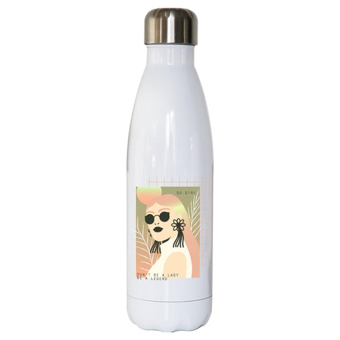 Go girl inspirational illustration abstract design water bottle stainless steel reusable - Graphic Gear