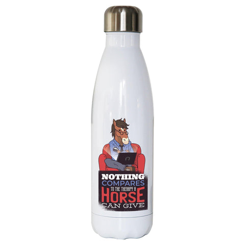 Horse therapy funny water bottle stainless steel reusable - Graphic Gear
