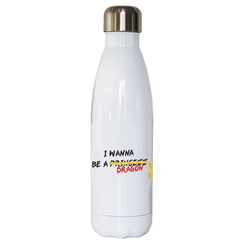 I want to be a dragon illustration design water bottle stainless steel reusable - Graphic Gear