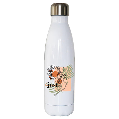 Just be nice line art design water bottle stainless steel reusable - Graphic Gear