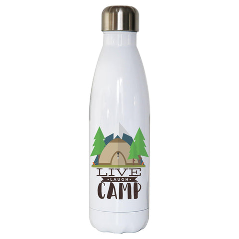 Live laugh camp outdoor water bottle stainless steel reusable - Graphic Gear