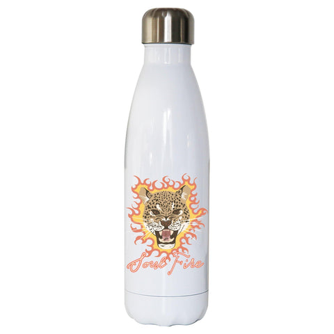 Leopard illustration design water bottle stainless steel reusable - Graphic Gear