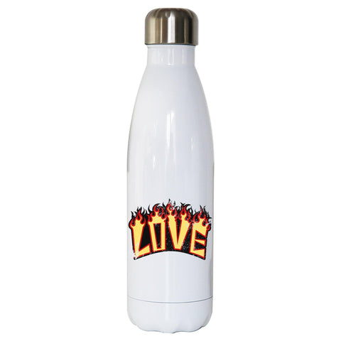 Love print inspirational graphic design water bottle stainless steel reusable - Graphic Gear