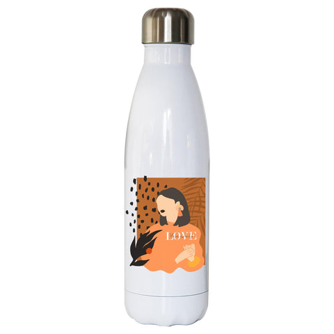 Love yourself illustration design water bottle stainless steel reusable - Graphic Gear