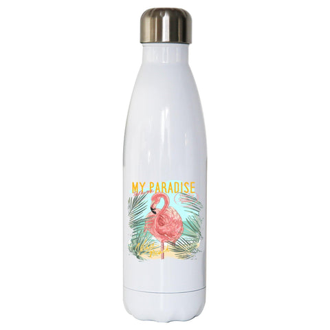 My paradise flamingo illustration water bottle stainless steel reusable - Graphic Gear