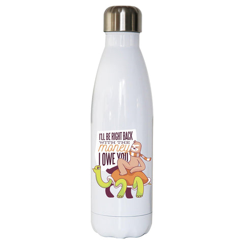 Sloth lettering funny water bottle stainless steel reusable - Graphic Gear