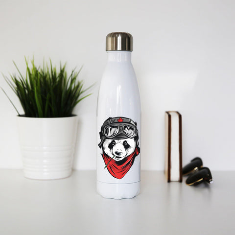 Cool panda illustration design water bottle stainless steel reusable - Graphic Gear
