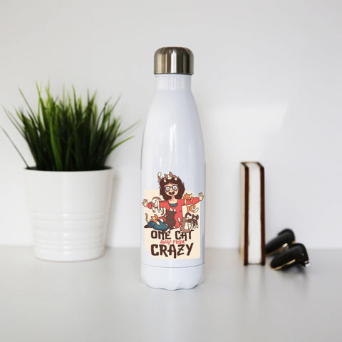 Crazy cat lady funny water bottle stainless steel reusable - Graphic Gear