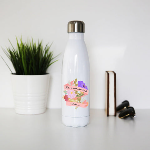 Flowers abstract illustration water bottle stainless steel reusable - Graphic Gear